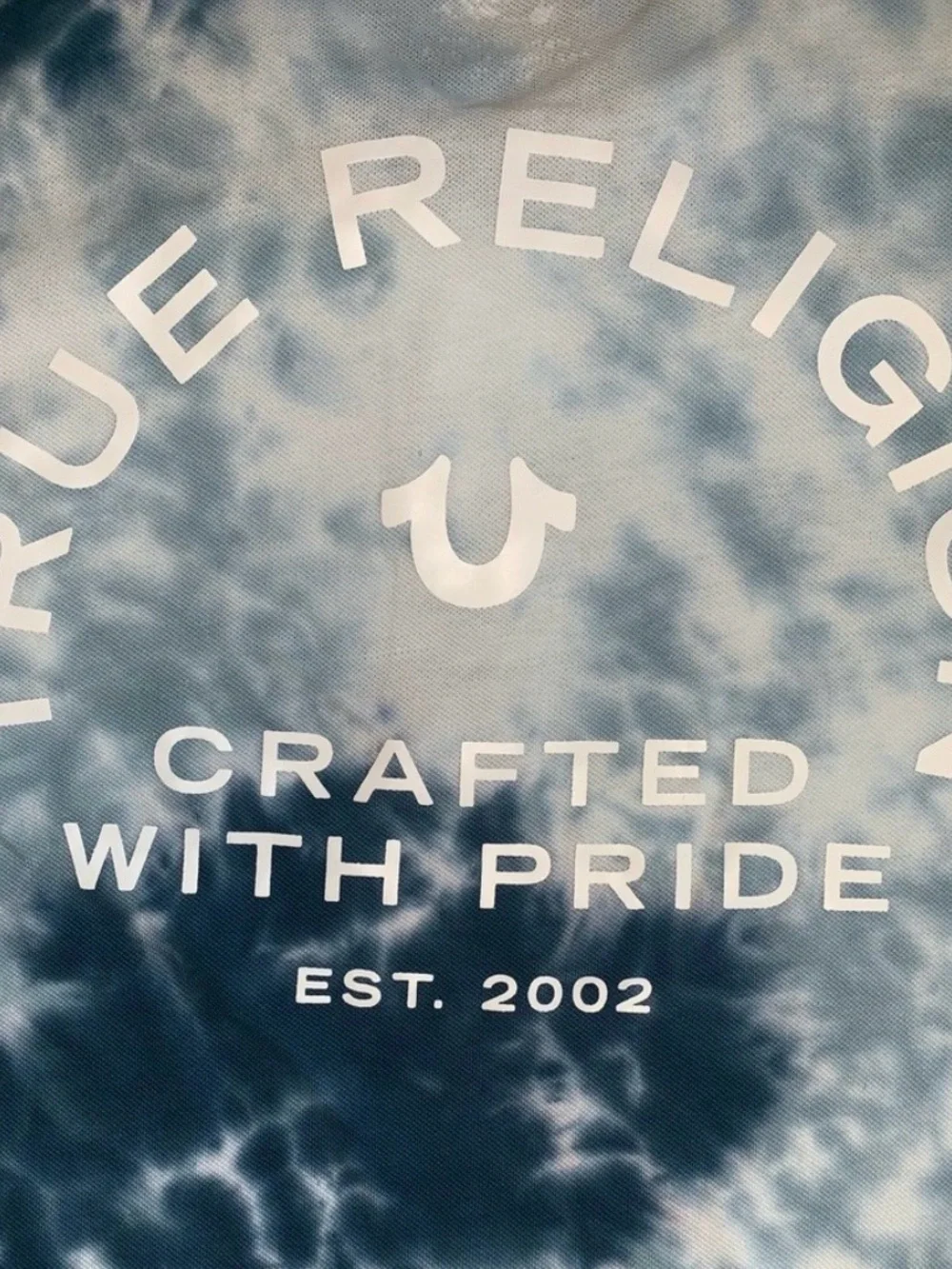 💙True Religion Light Blue and Navy Tie-Dye Polo🤍